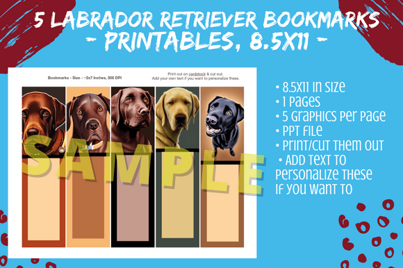 Download 5 Labrador Retriever Bookmark DIY Gifts - Diy gifts Collection