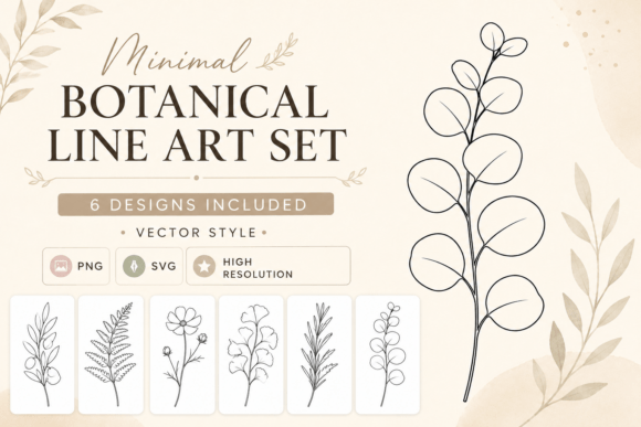Download Minimal Botanical Line Art Set - Premium Resources